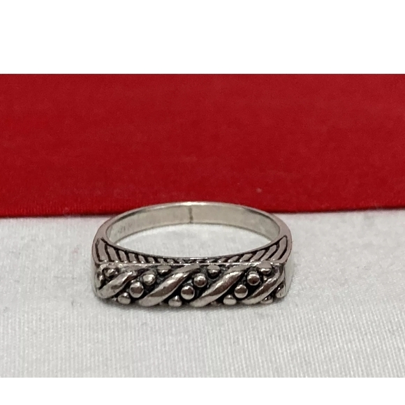 Designer Signed PD Sterling Silver Tall Flat Stacking Ring, Size 8, 2.7g - Picture 9 of 9